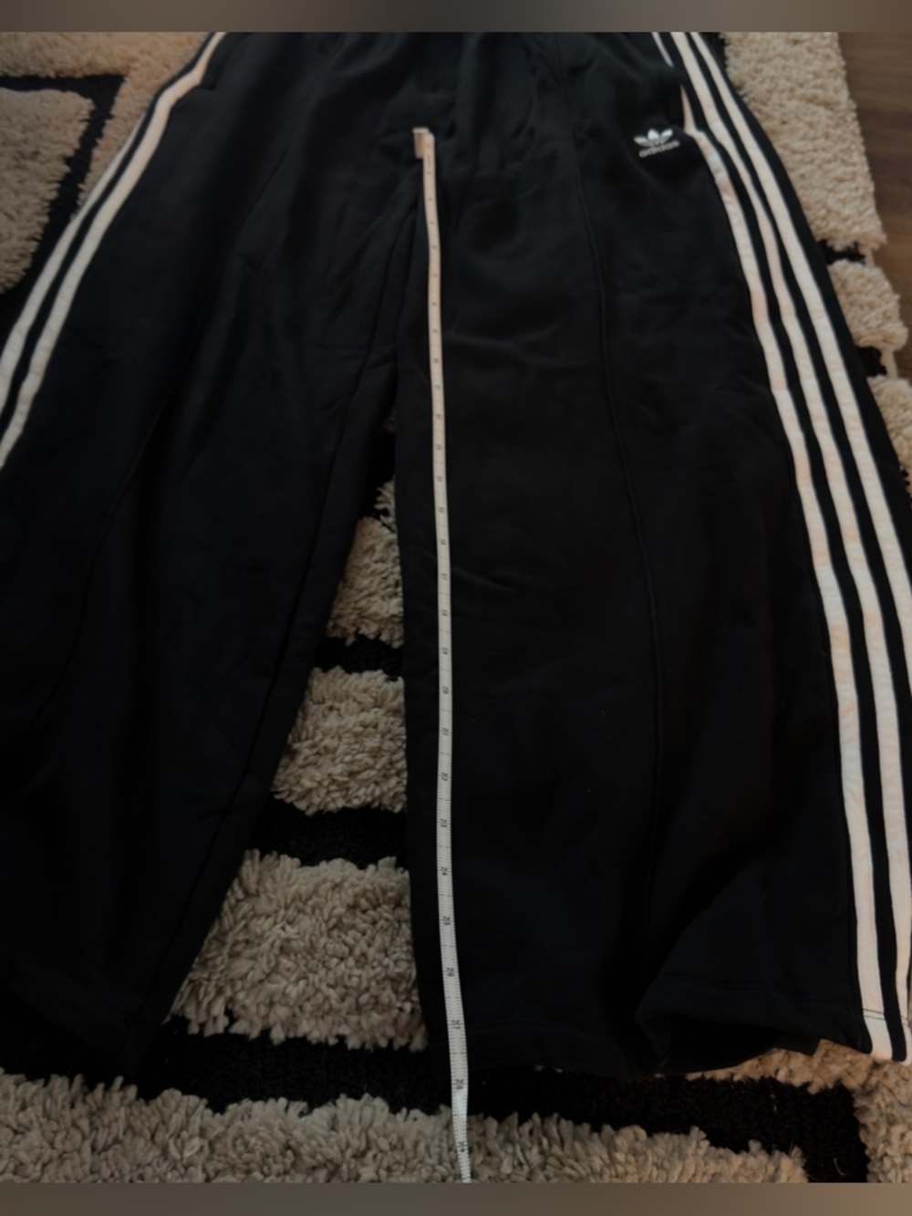 adidas Black Jogger Pants with White Side Stripes - Picture 5 of 5